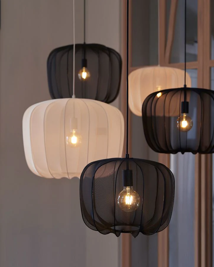 Plumeria Small/Medium/Large/Wide Hanging Lamp - Dark Green & Sand Finish - Image 30