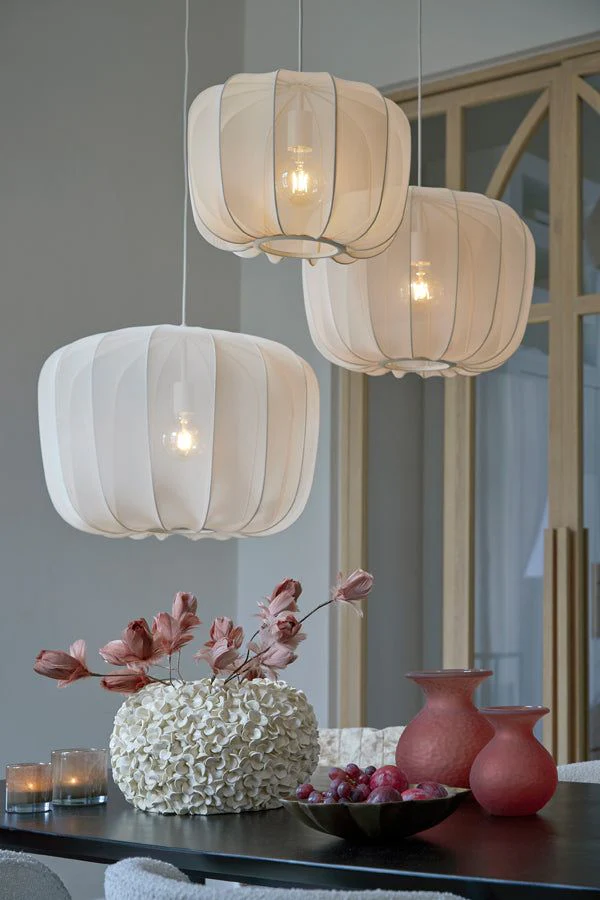 Plumeria Small/Medium/Large/Wide Hanging Lamp - Dark Green & Sand Finish - Image 39