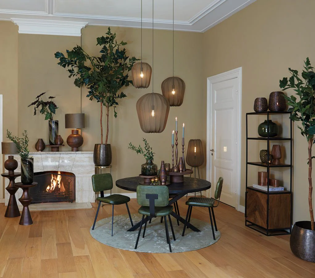 Plumeria Small/Medium/Large/Wide Hanging Lamp - Dark Green & Sand Finish - Image 7