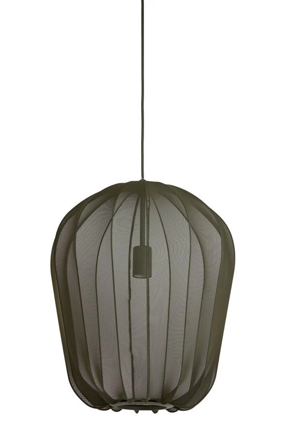 Plumeria Small/Medium/Large/Wide Hanging Lamp - Dark Green & Sand Finish - Image 8