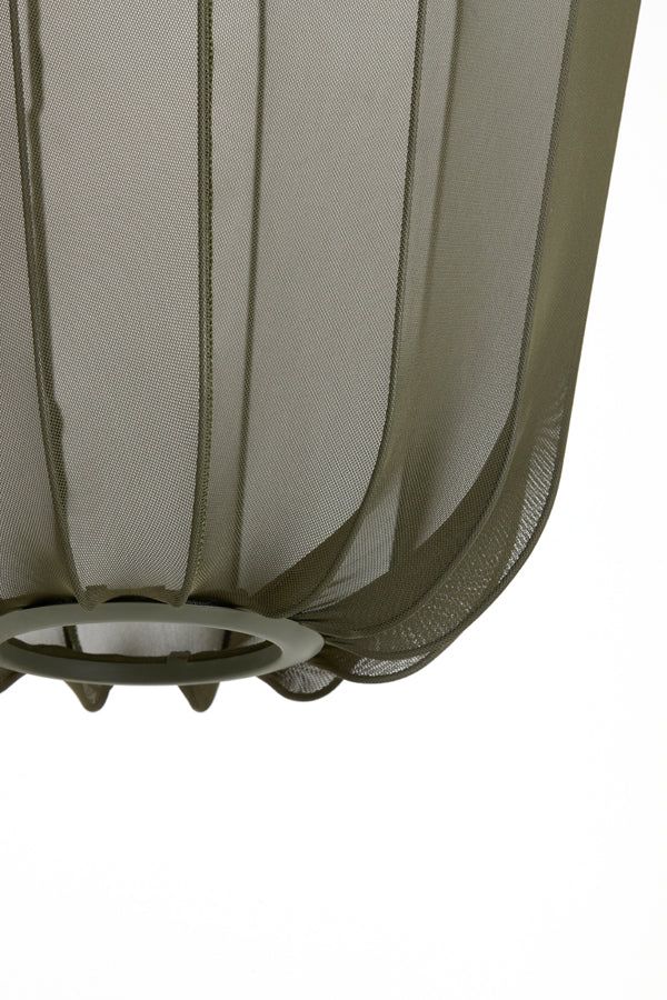Plumeria Small/Medium/Large/Wide Hanging Lamp - Dark Green & Sand Finish - Image 9