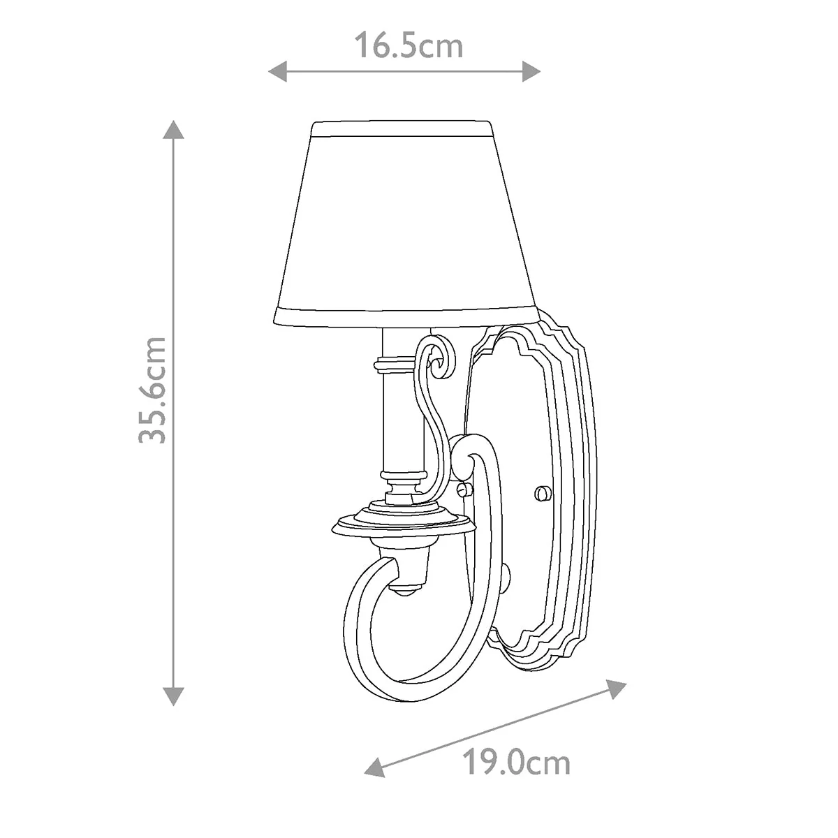 Plymouth 1 Light Wall Light - Olde Bronze IP20 E14 - Image 5