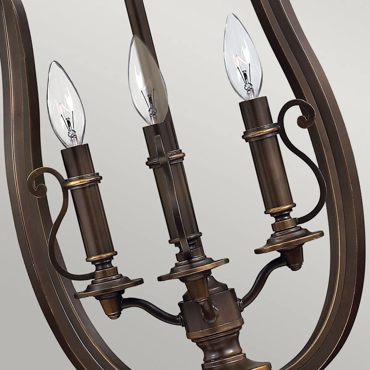 Plymouth 4/8Lt Double Height Ceiling Light - Olde Bronze Finish - Image 3