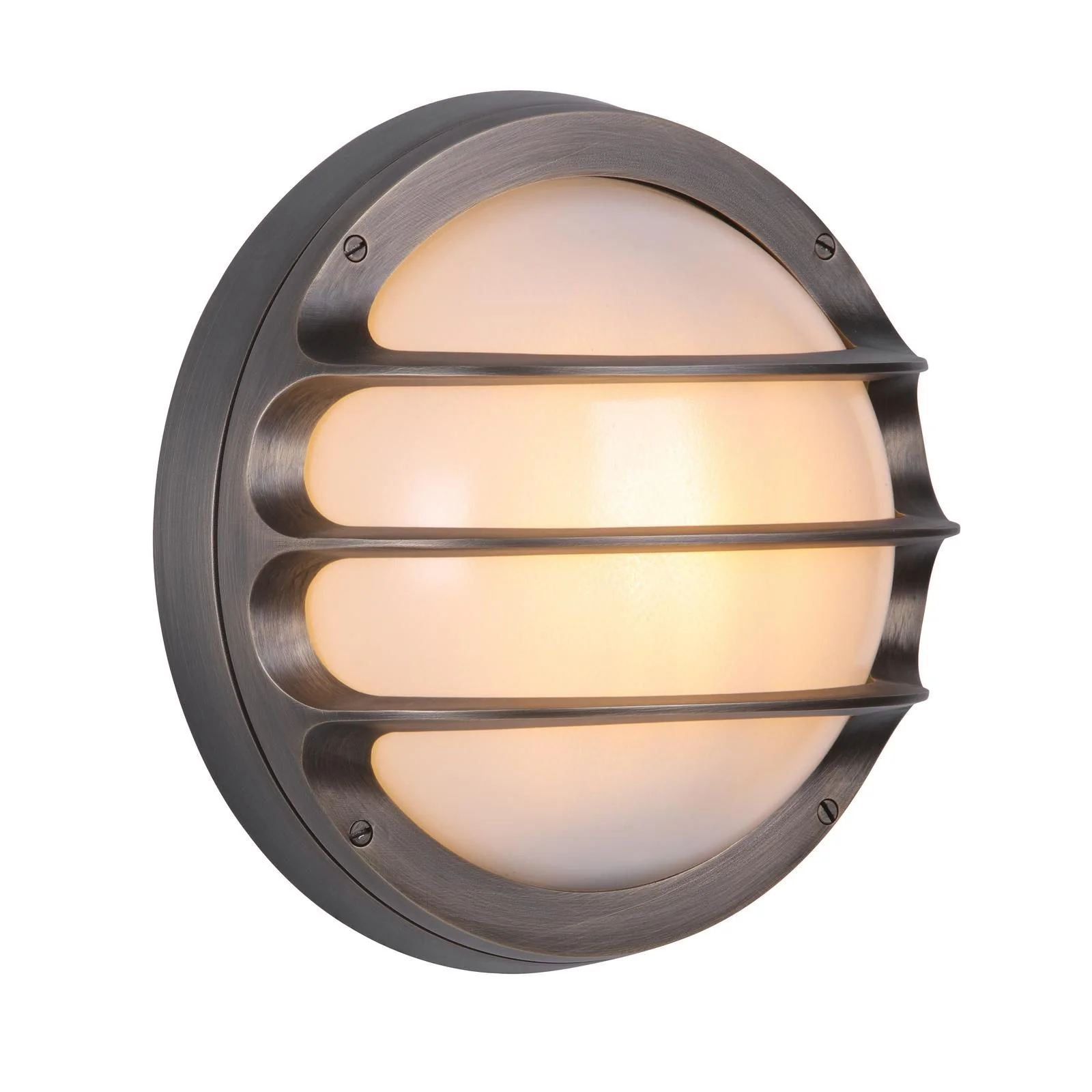 Plymouth Outdoor Wall Light IP64- Antique Brass/ Butter Brass and Opal Glass Finishes - Image 2