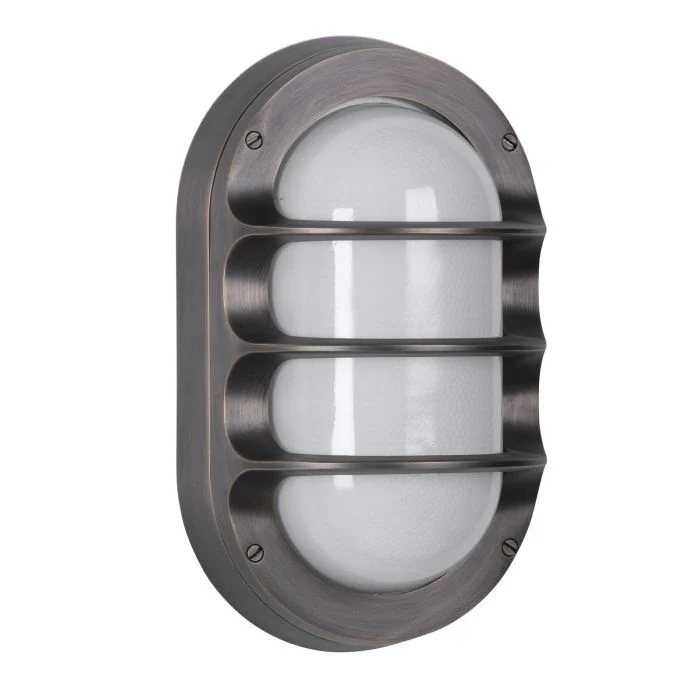 Plymouth Outdoor Wall Light IP64- Antique Brass/ Butter Brass and Opal Glass Finishes - Image 5