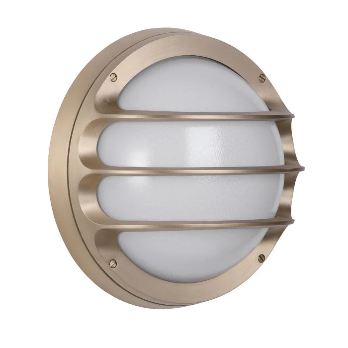Plymouth Outdoor Wall Light IP64- Antique Brass/ Butter Brass and Opal Glass Finishes - Image 6