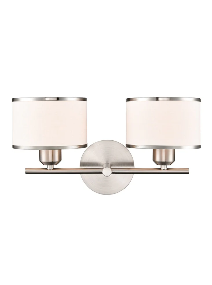 Polaris 2lt Wall Bracket- Aged Brass/ Satin Nickel - Image 2