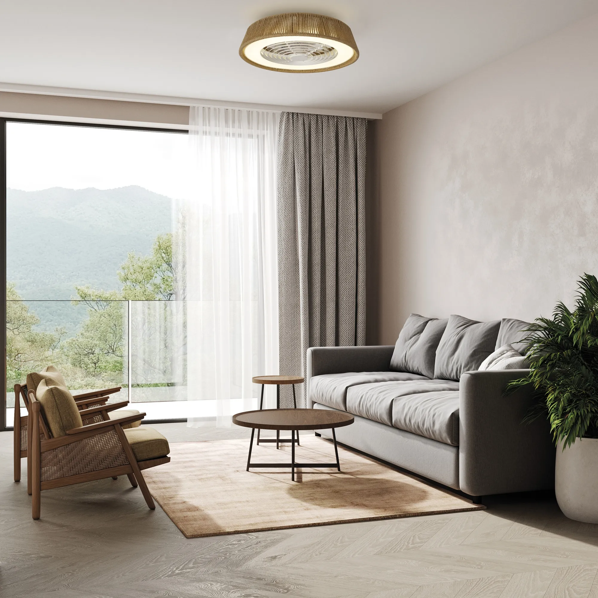 Polinesia LED Fan Remote Control -  Beige Oscu - Image 6