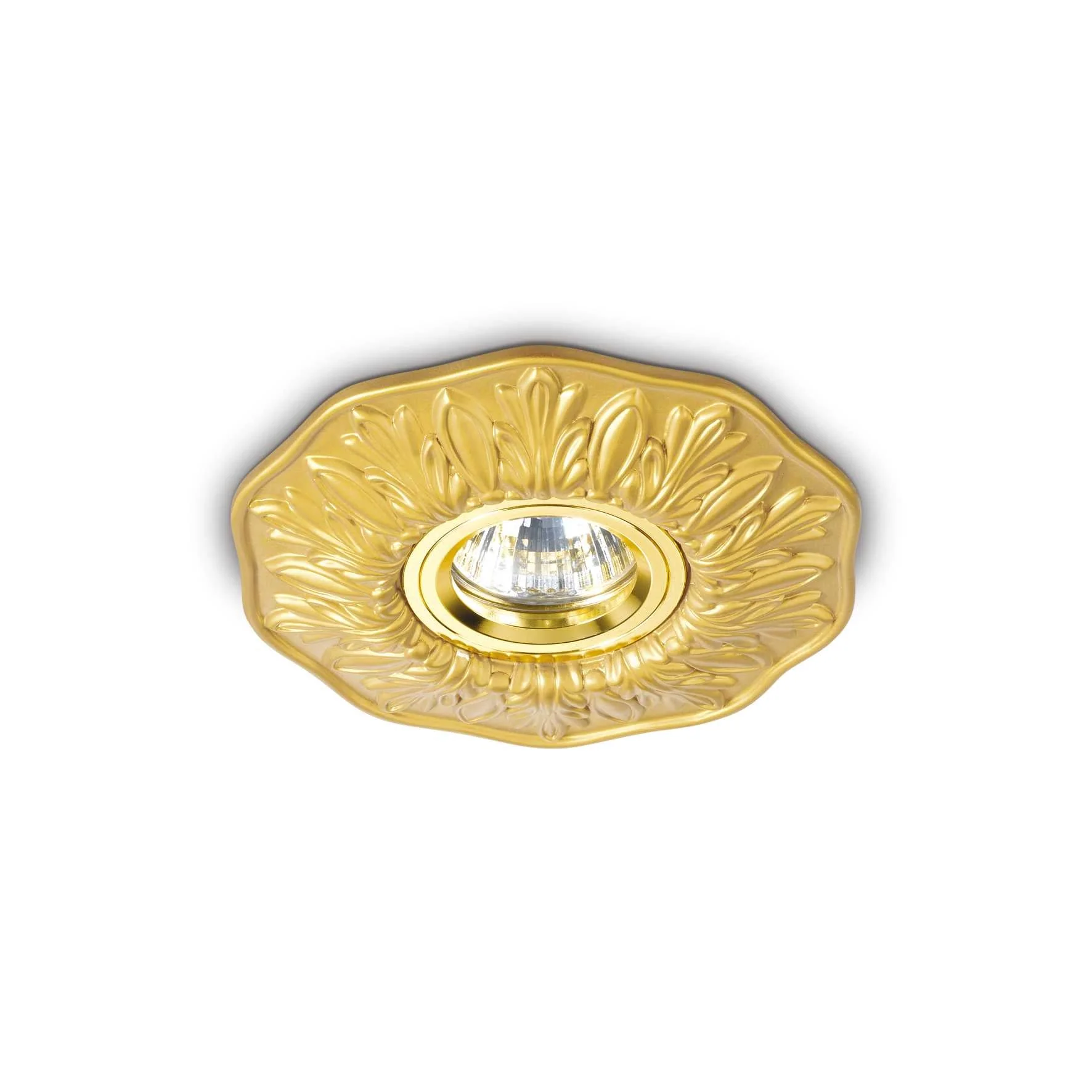 Polka Recessed Ceiling Light Fitting - White/Burnish/Brass Finish - Image 3