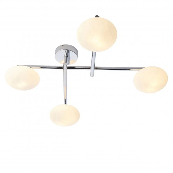 Pontus 4Lt Centre Ceiling Light IP44 - Chrome/Satin Brass - Image 2