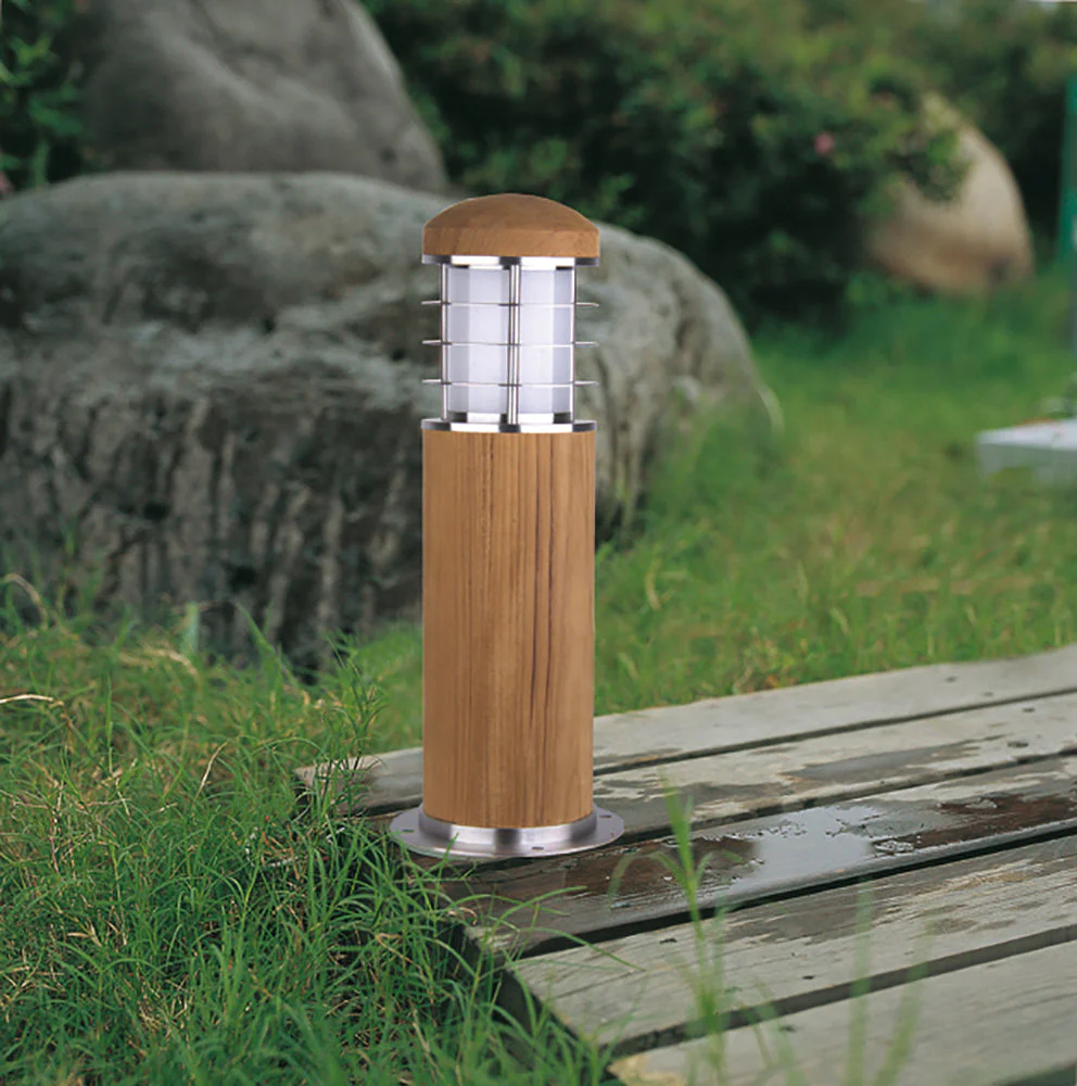 Poole Small/Large Bollard – Teak & Steel Finish - Image 4