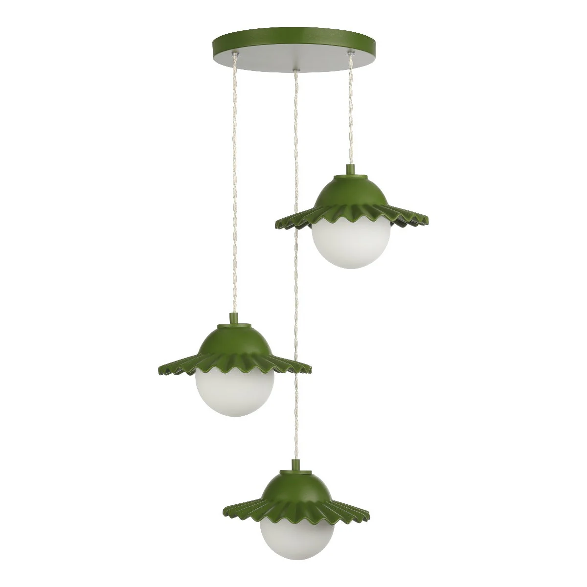 Pop 3 Light Pendant Bespoke Finish and Opal Glass G9 - Image 2