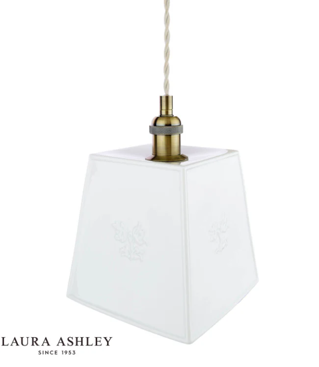 Porcelain Pendant Cream and Antique Brass - Various Styles - Image 2