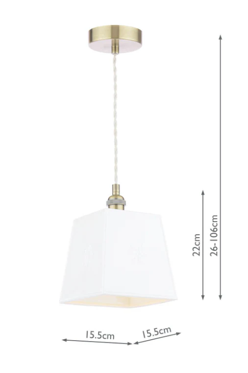 Porcelain Pendant Cream and Antique Brass - Various Styles - Image 4