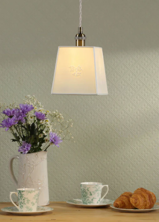 Porcelain Pendant Cream and Antique Brass - Various Styles - Image 5