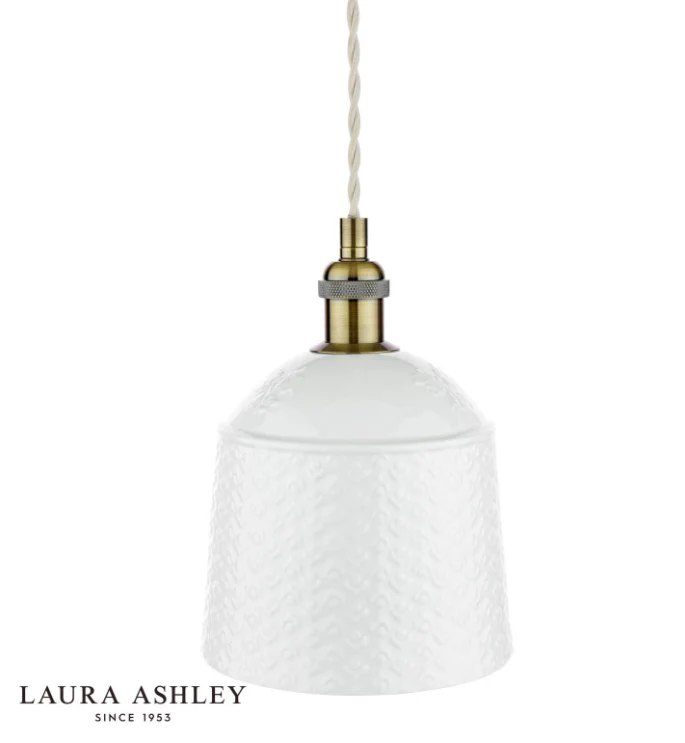 Porcelain Pendant Cream and Antique Brass - Various Styles - Image 7