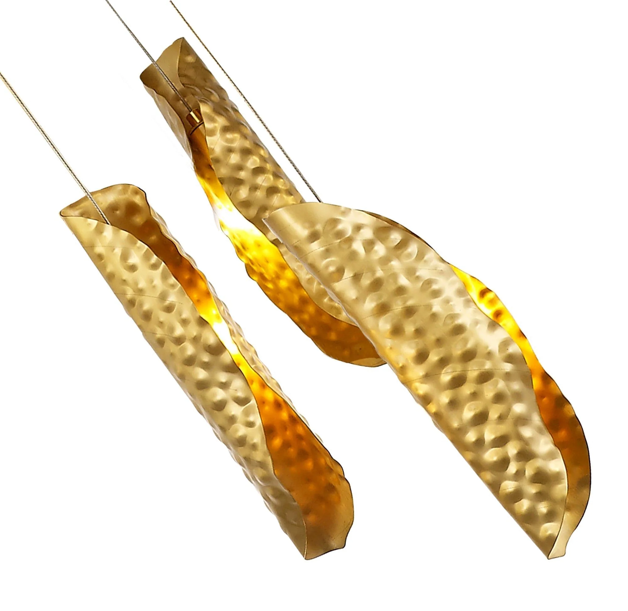 Poro Pendant 5m 21 x G9, Brass Metal Shade & Cognac Glass Item Weight: 24.9kg - Image 8