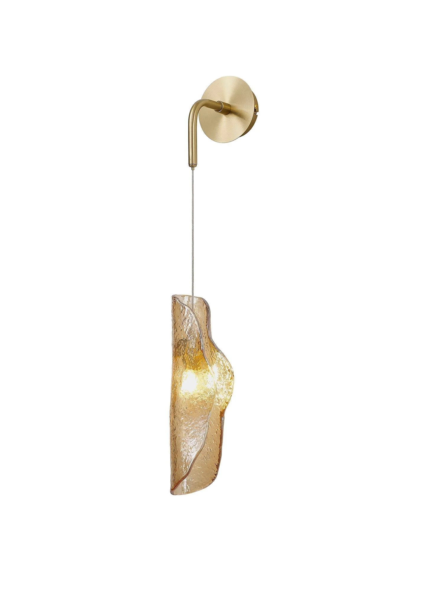 Poro Wall Light, 1 x G9, Brass/Polished Chrome & Cognac Glass - Image 3