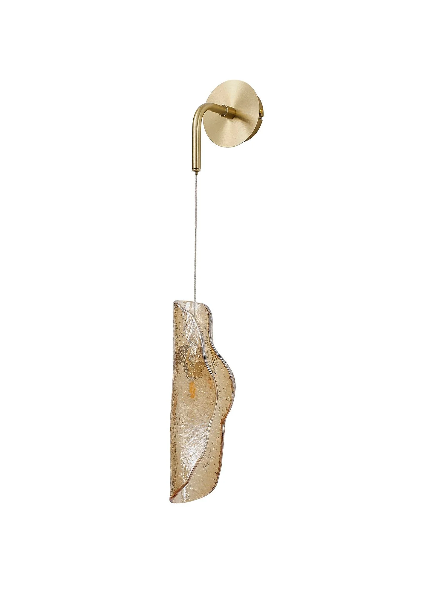 Poro Wall Light, 1 x G9, Brass/Polished Chrome & Cognac Glass - Image 4