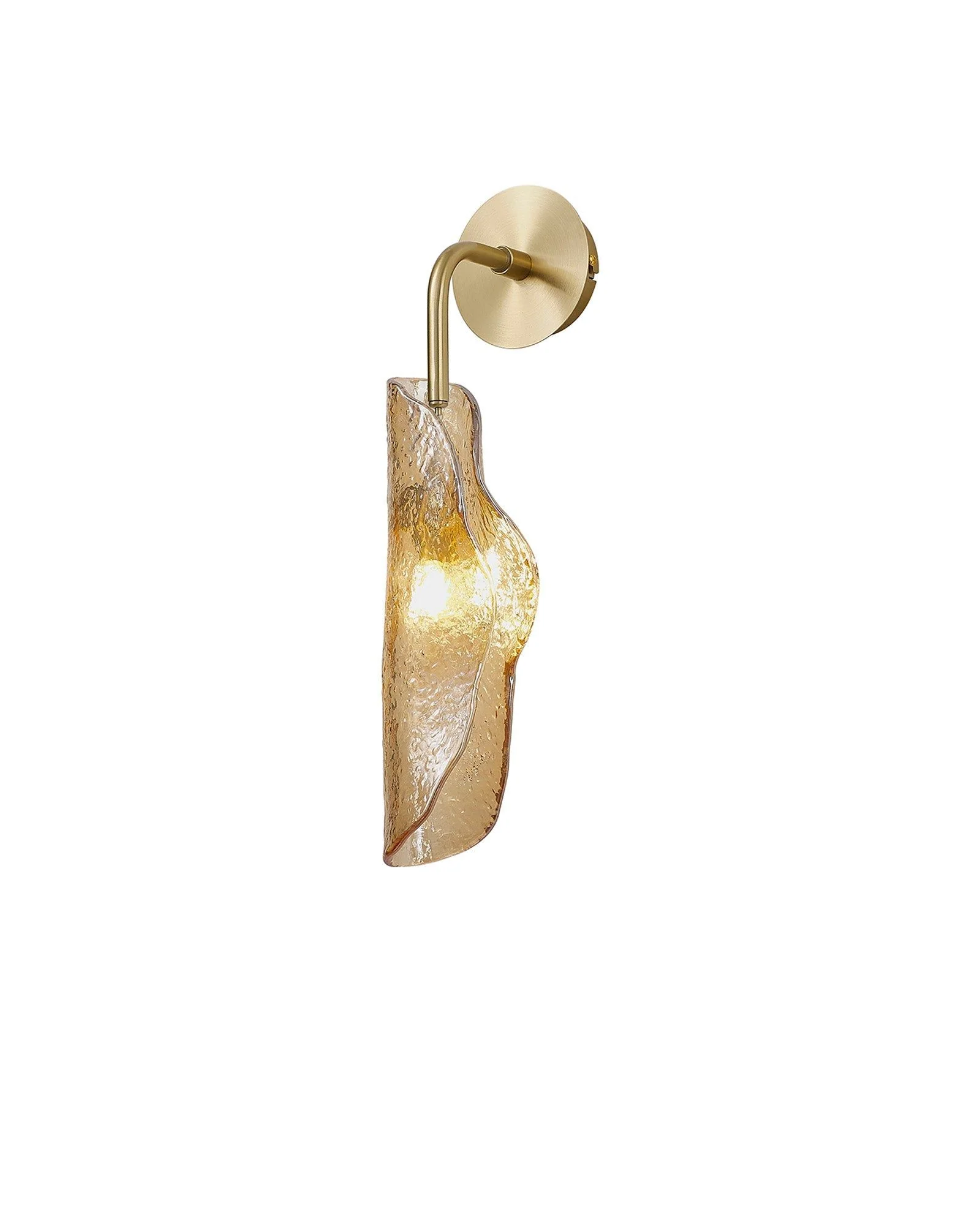 Poro Wall Light, 1 x G9, Brass/Polished Chrome & Cognac Glass - Image 6