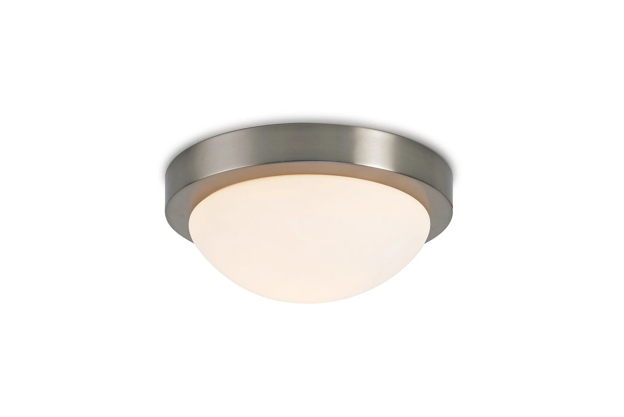 Porter IP44 1 Light E27 Small Flush Ceiling Light, Satin Black/Satin Nickel  With Opal White Glass - Image 5