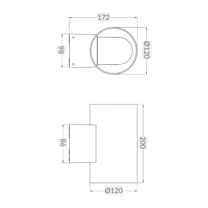 Porter IP44 Anthracite Wall Light - Image 2