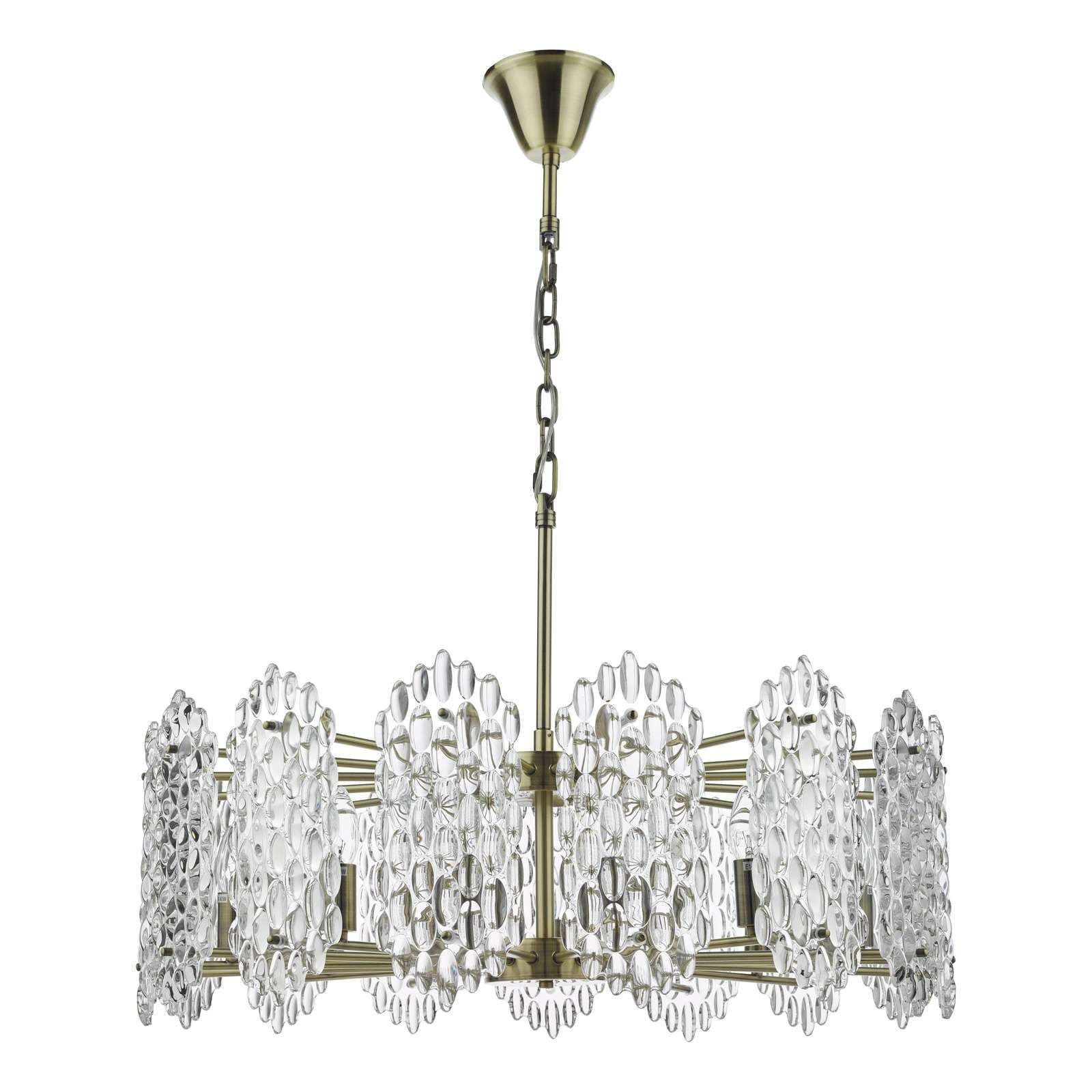 Porthos 15Lt Crystal Ceiling Light - Antique Brass & Crystal IP20 - Image 2