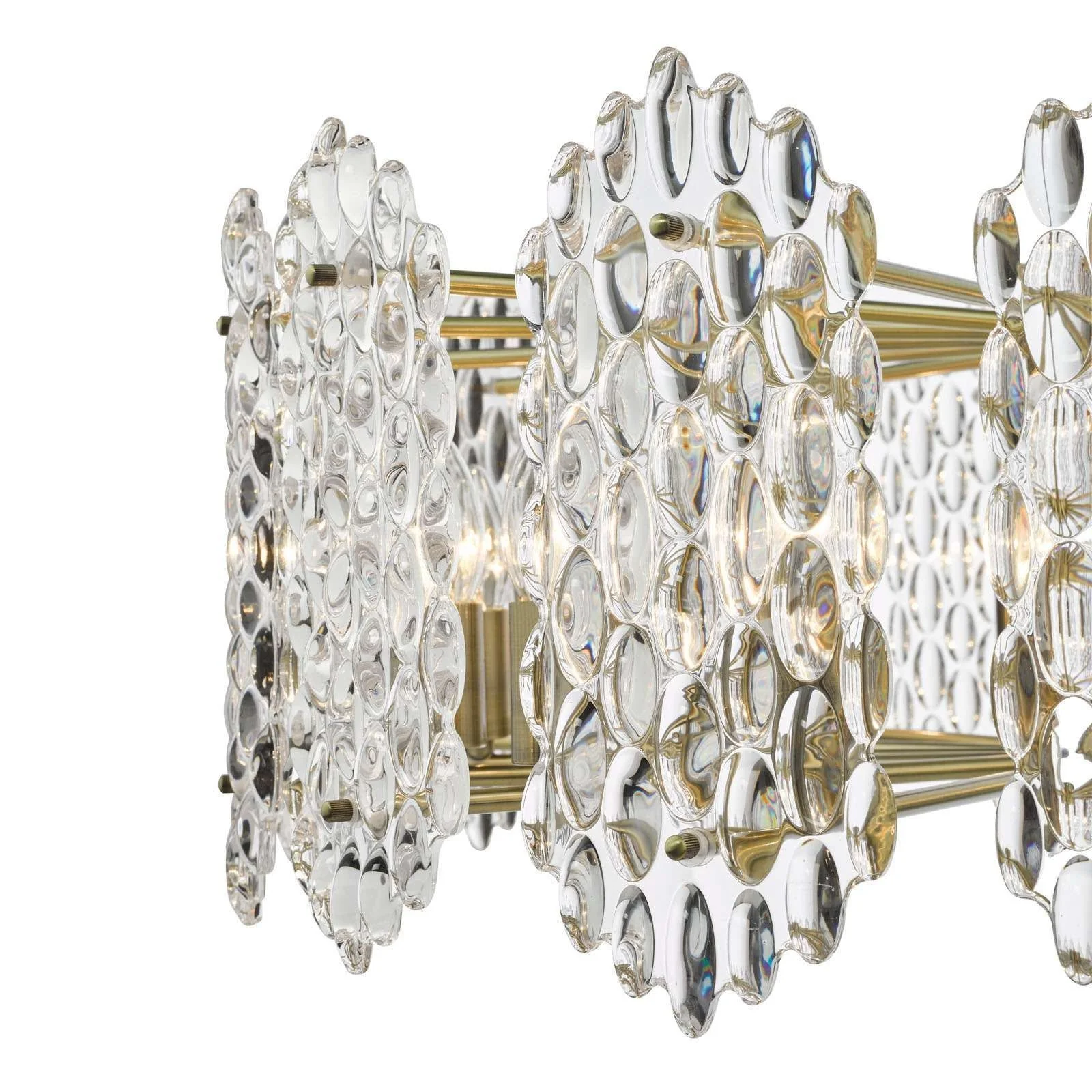 Porthos 15Lt Crystal Ceiling Light - Antique Brass & Crystal IP20 - Image 3
