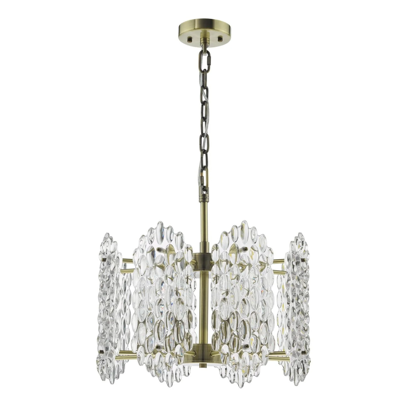 Porthos 8 Light Pendant Antique Brass and Glass - Image 2