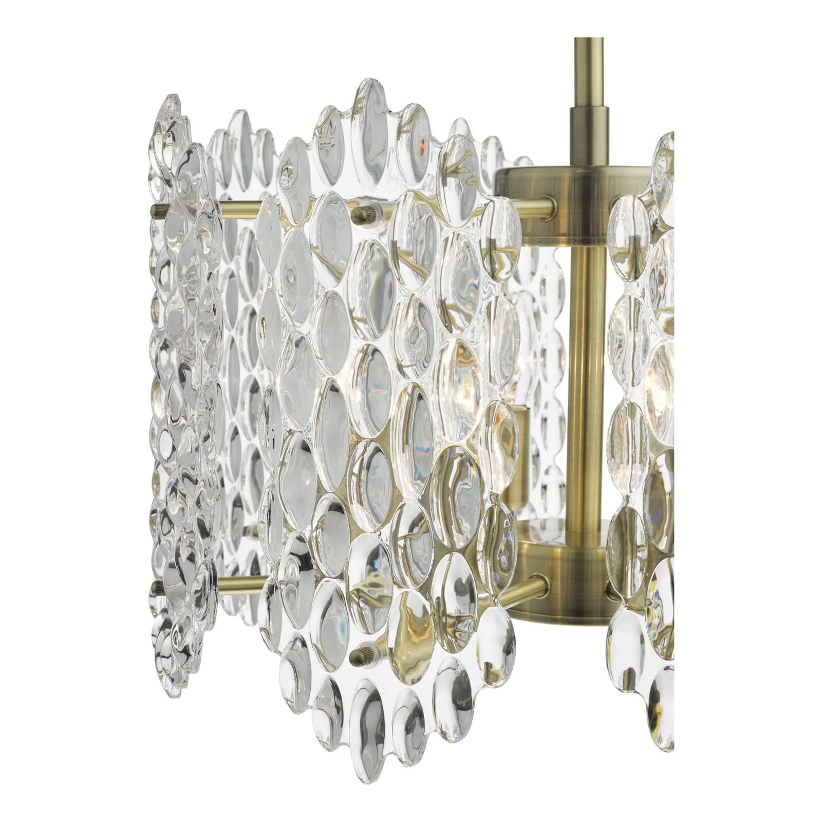 Porthos 8 Light Pendant Antique Brass and Glass - Image 5