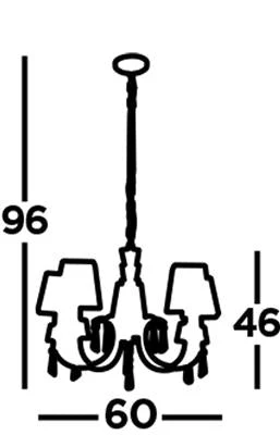 Portico 5/8Lt Multi-Arm Pendant - Chrome Metal, Acrylic & String Shades - Image 3