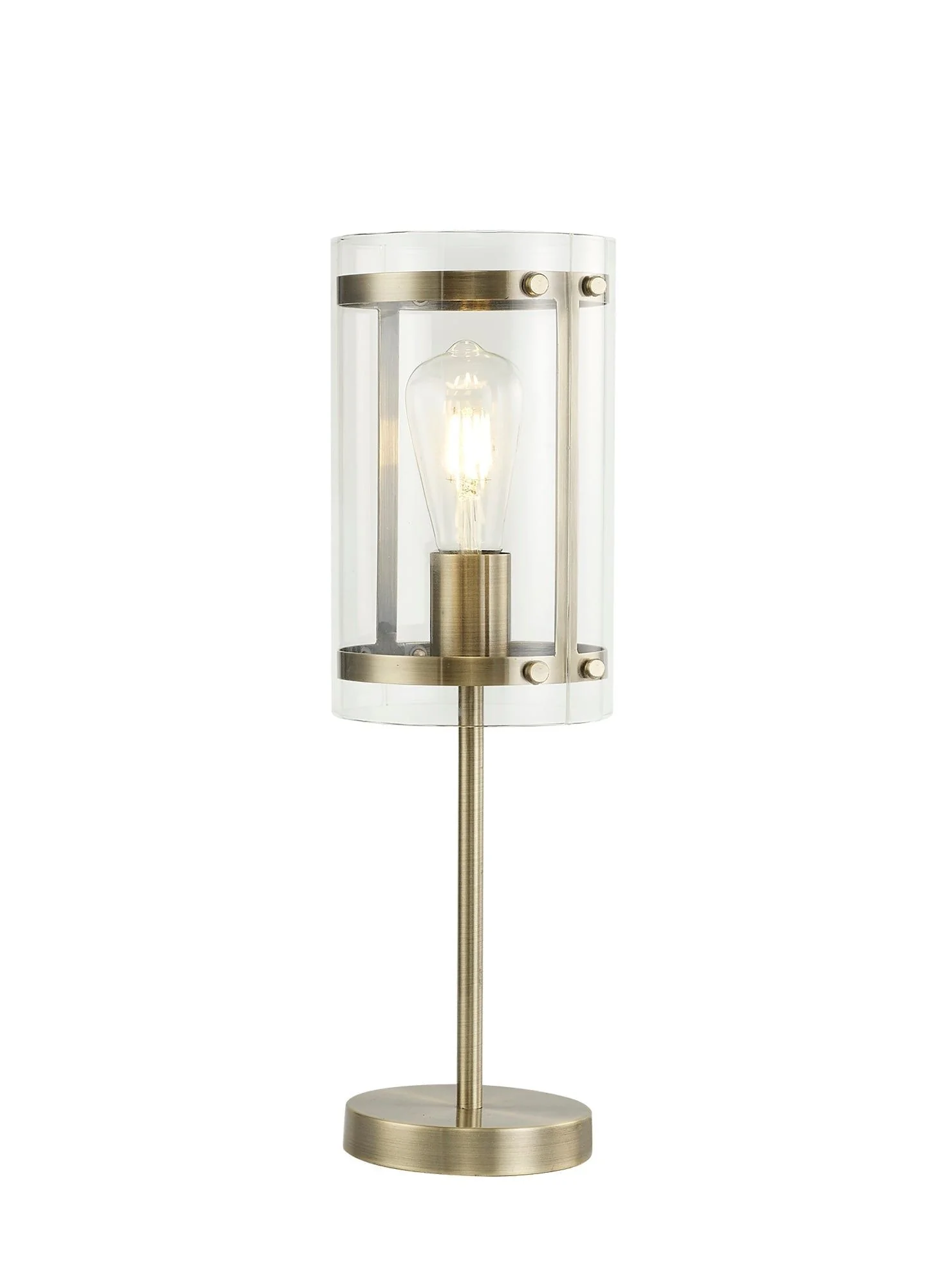 Portland Table Lamp, 1 Light E27, Antique Brass/Matt Black/Polished Chrome - Image 2