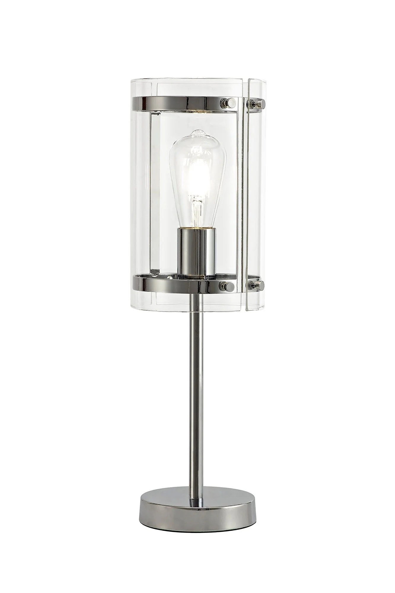 Portland Table Lamp, 1 Light E27, Antique Brass/Matt Black/Polished Chrome - Image 3
