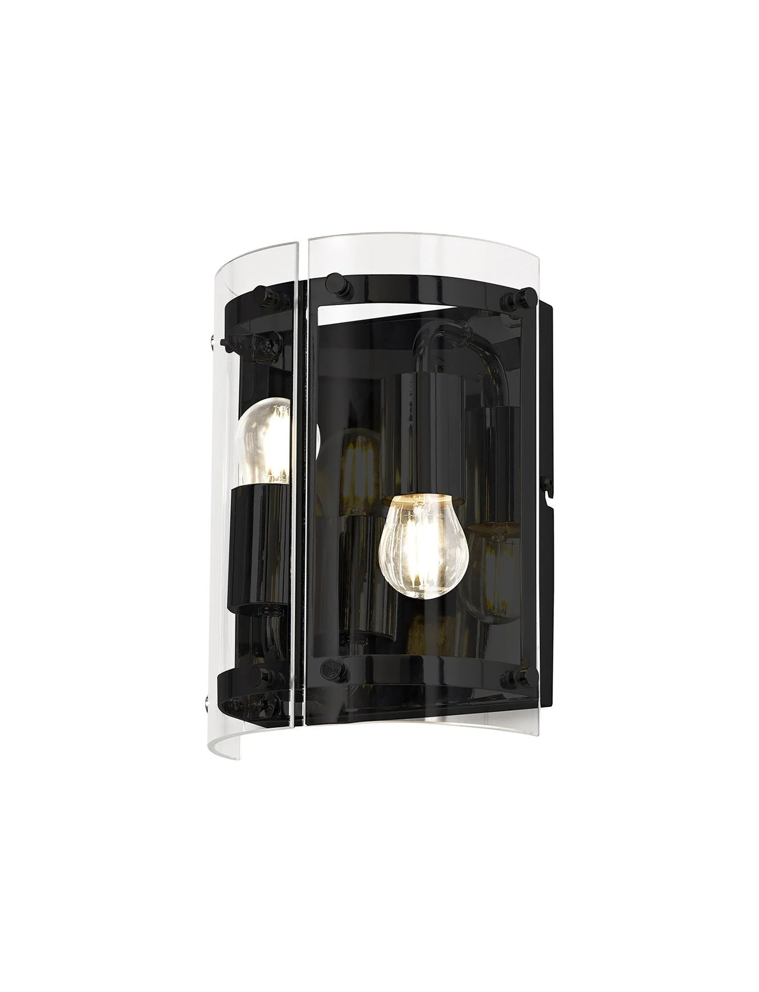 Portland Wall Light, 2 Light E27, Antique Brass/Matt Black/Polished Chrome - Image 2