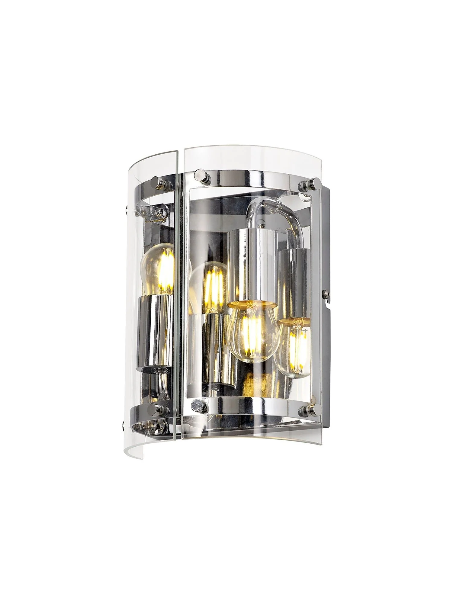 Portland Wall Light, 2 Light E27, Antique Brass/Matt Black/Polished Chrome - Image 3