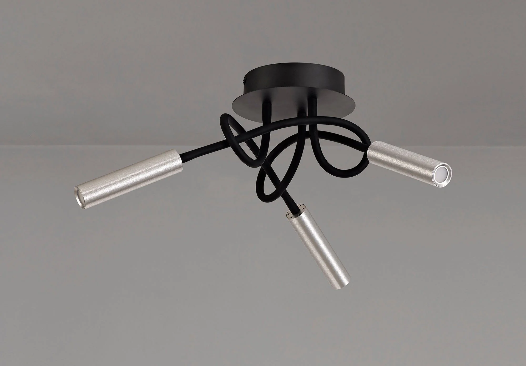 Porto Pendant Ceiling Light, 1/3/5 Light Adjustable Arm, 5W LED, 3000K, 310lm, Black & Aluminium/Black & Satin Copper, 3yrs Warranty IP20 - Image 6