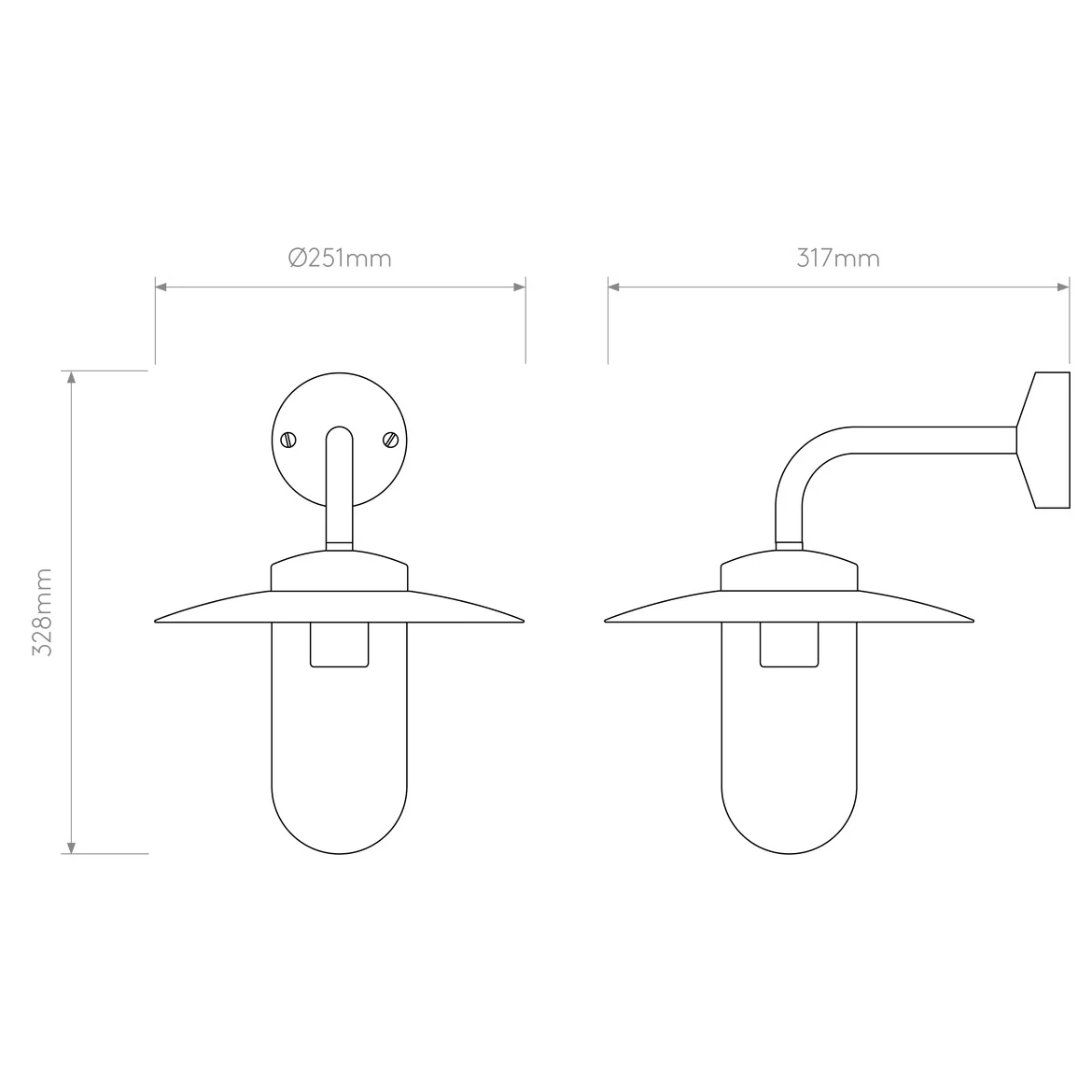 Portree Outdoor Wall Light IP44 - Solid Brass - Image 3
