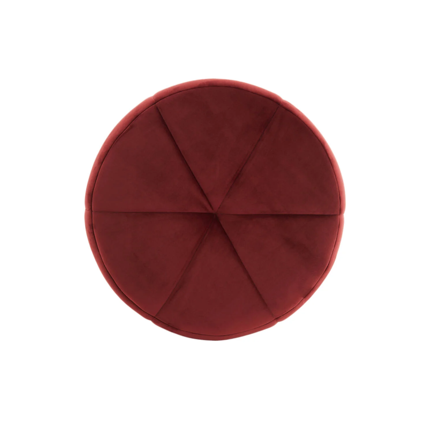 Pouf Ø51X45 Cm Batoemi - Velvet Burgundy/Cream - Image 2
