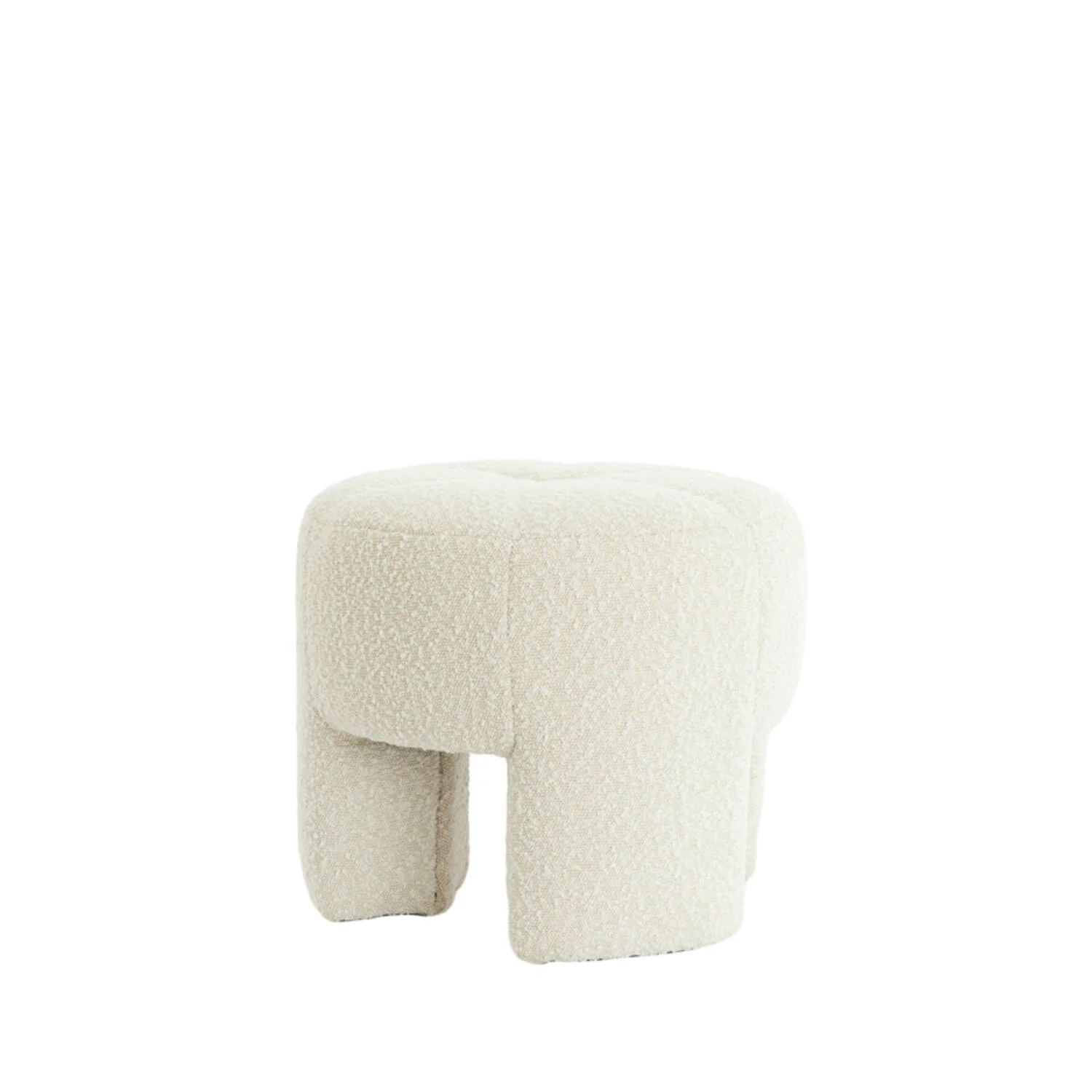 Pouf Ø51X45 Cm Batoemi - Velvet Burgundy/Cream - Image 3