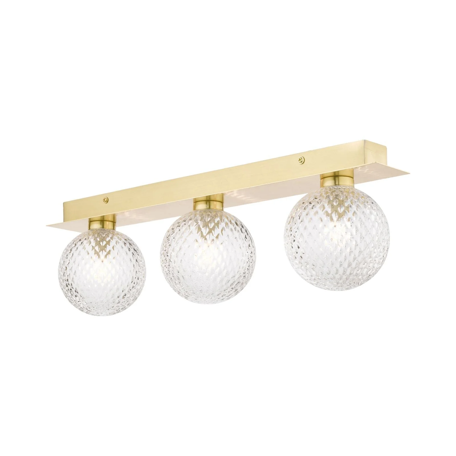 Prague 3lt Bathroom Wall Light Polished Chrome/Satin Brass Glass IP44 G9 - Image 6