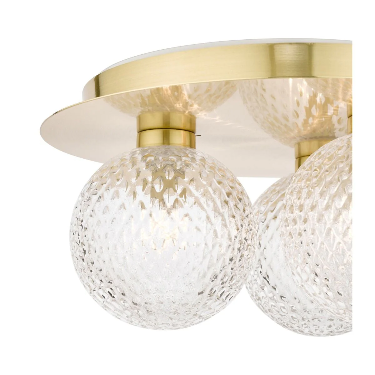 Prague 3lt Flush Bathroom Light Polished Chrome/Satin Brass Glass IP44 - Image 6