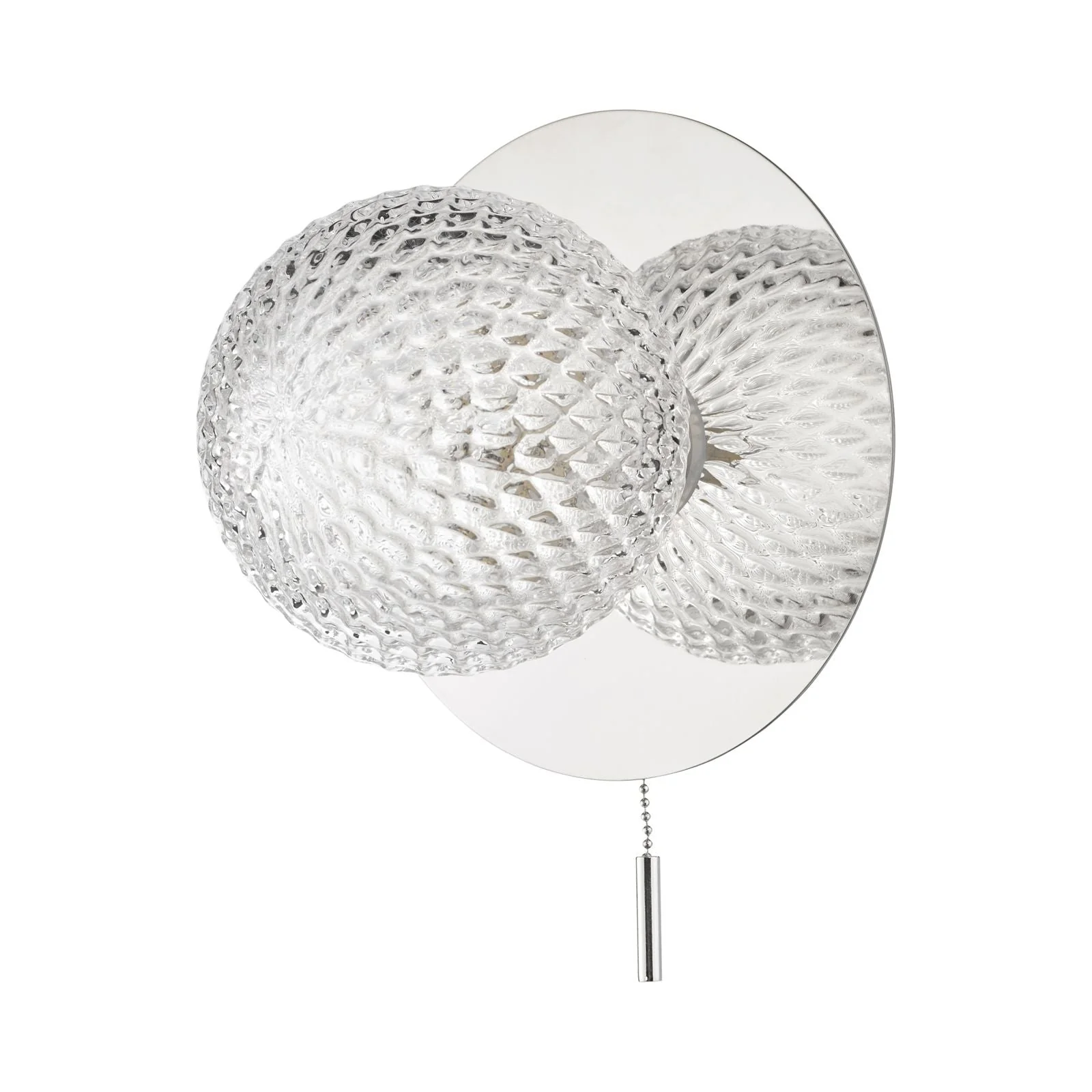 Prague Bathroom Wall Light Polished Chrome/Satin Brass Glass IP44 G9 - Image 2