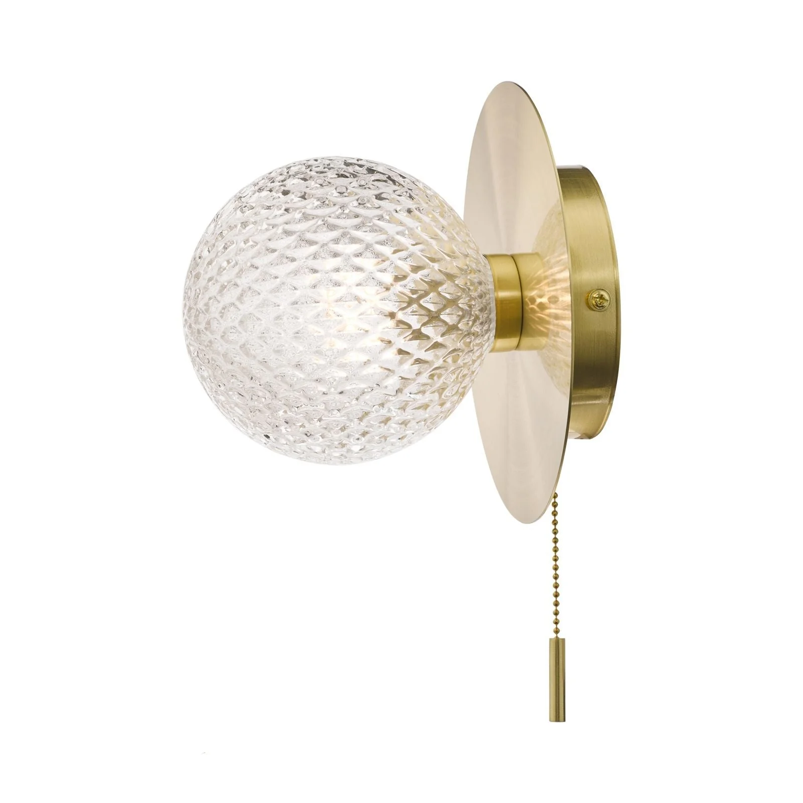 Prague Bathroom Wall Light Polished Chrome/Satin Brass Glass IP44 G9 - Image 8
