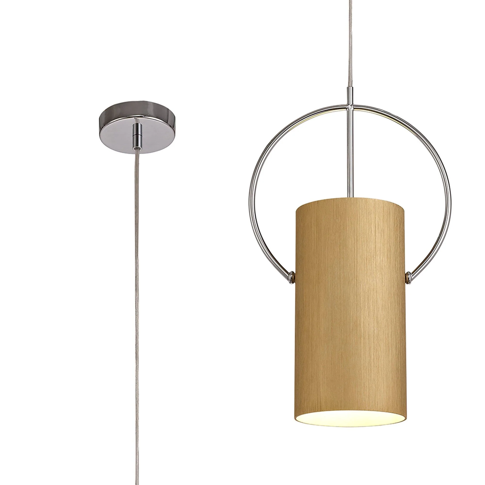 Praxis Single Pendant, Coffee/Polished Chrome, Satin Nickel/Polished Chrome, Gold/Polished Chrome - Image 2