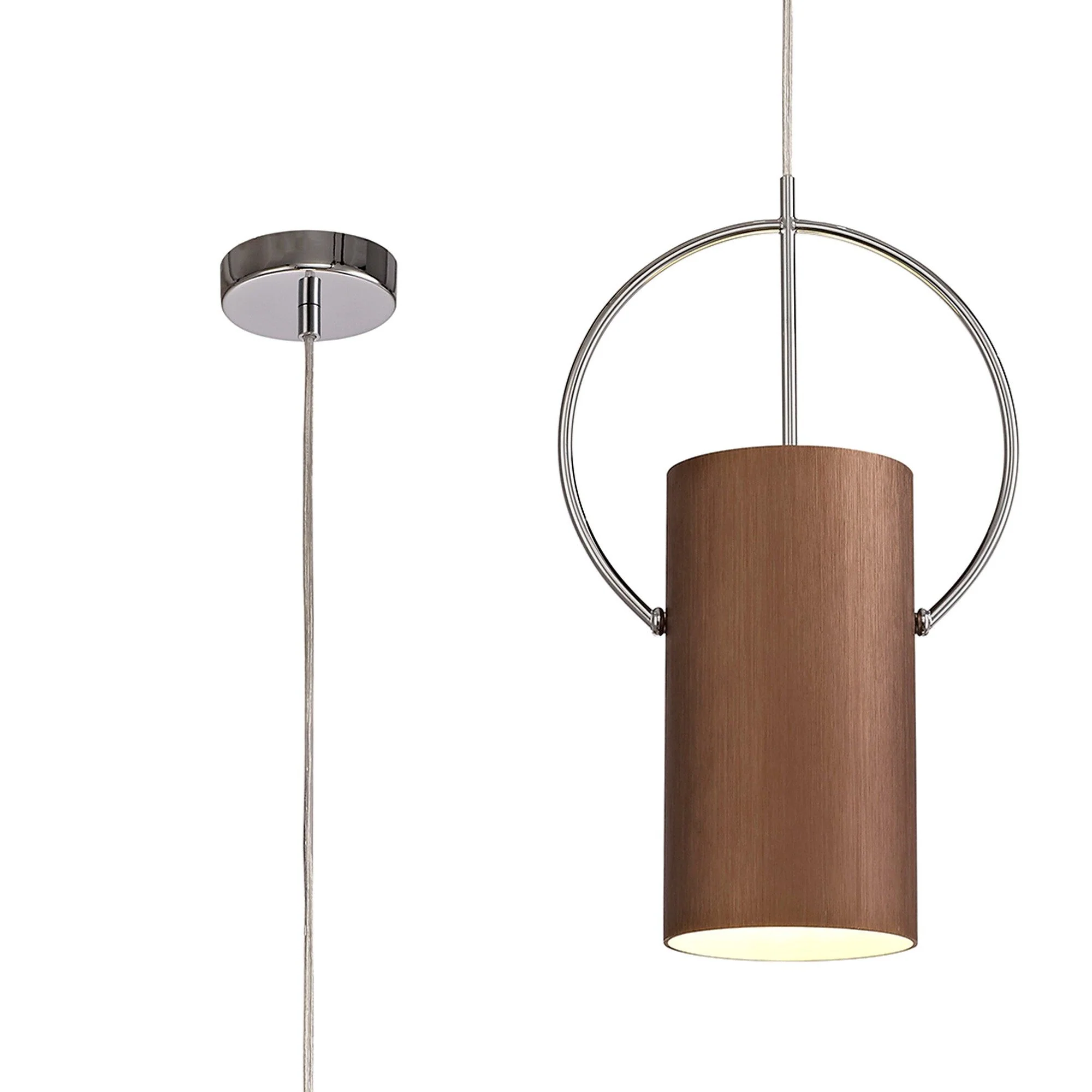 Praxis Single Pendant, Coffee/Polished Chrome, Satin Nickel/Polished Chrome, Gold/Polished Chrome - Image 3