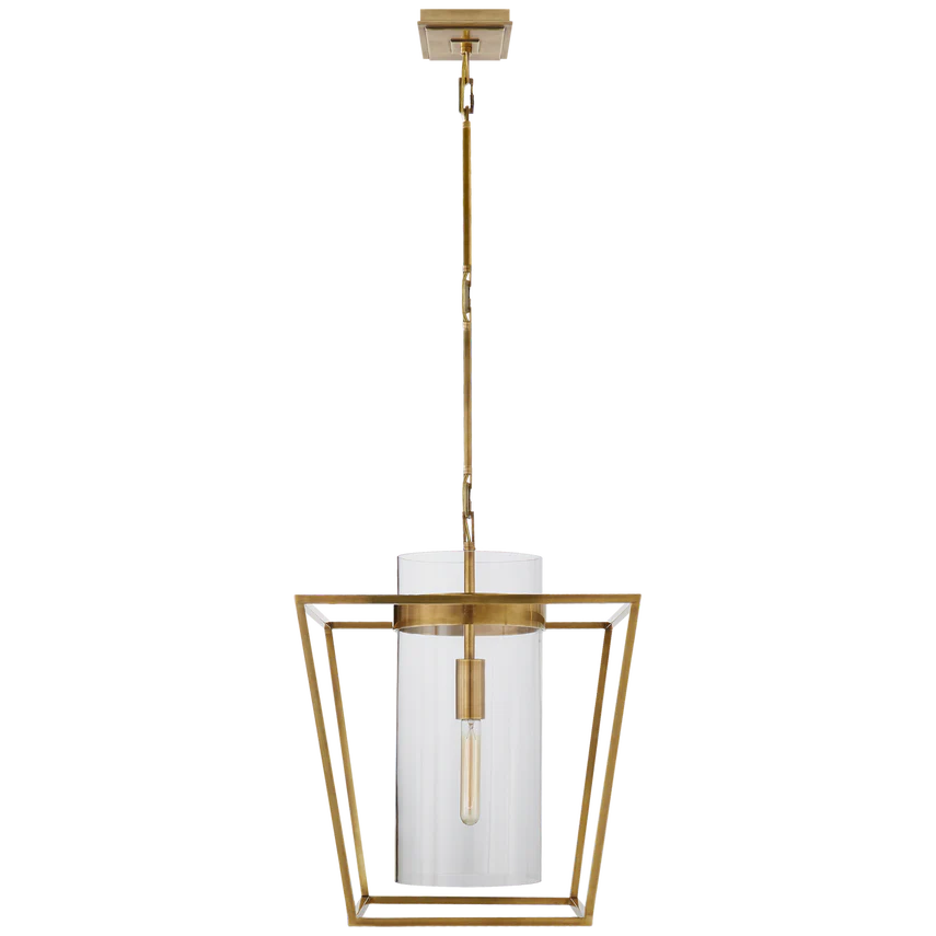 Presidio Small Lantern - Antique Brass/ Polished Nickel - Image 2