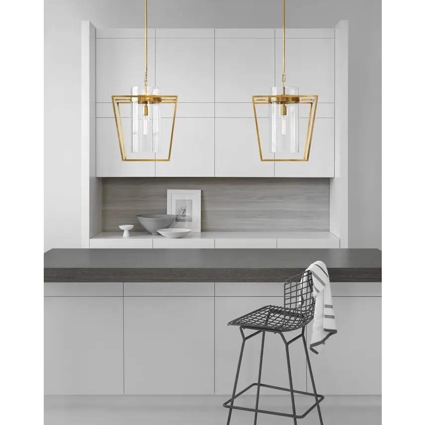 Presidio Small Lantern - Antique Brass/ Polished Nickel - Image 4