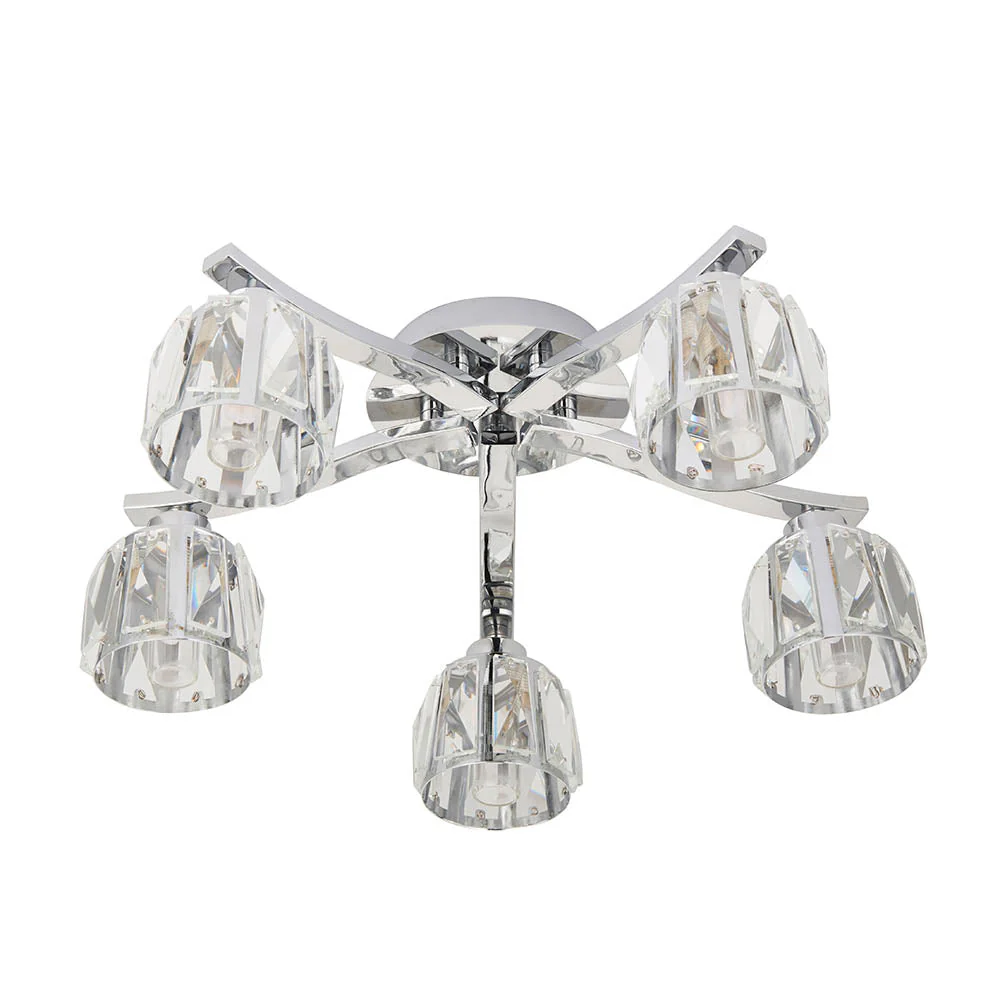 Primrose 5Lt Semi-Flush Bathroom Ceiling Light IP44 - Chrome - Image 4
