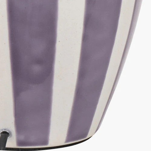 Priscilla Table Lamp Base- Lilac Stripped Ceramic - Image 2