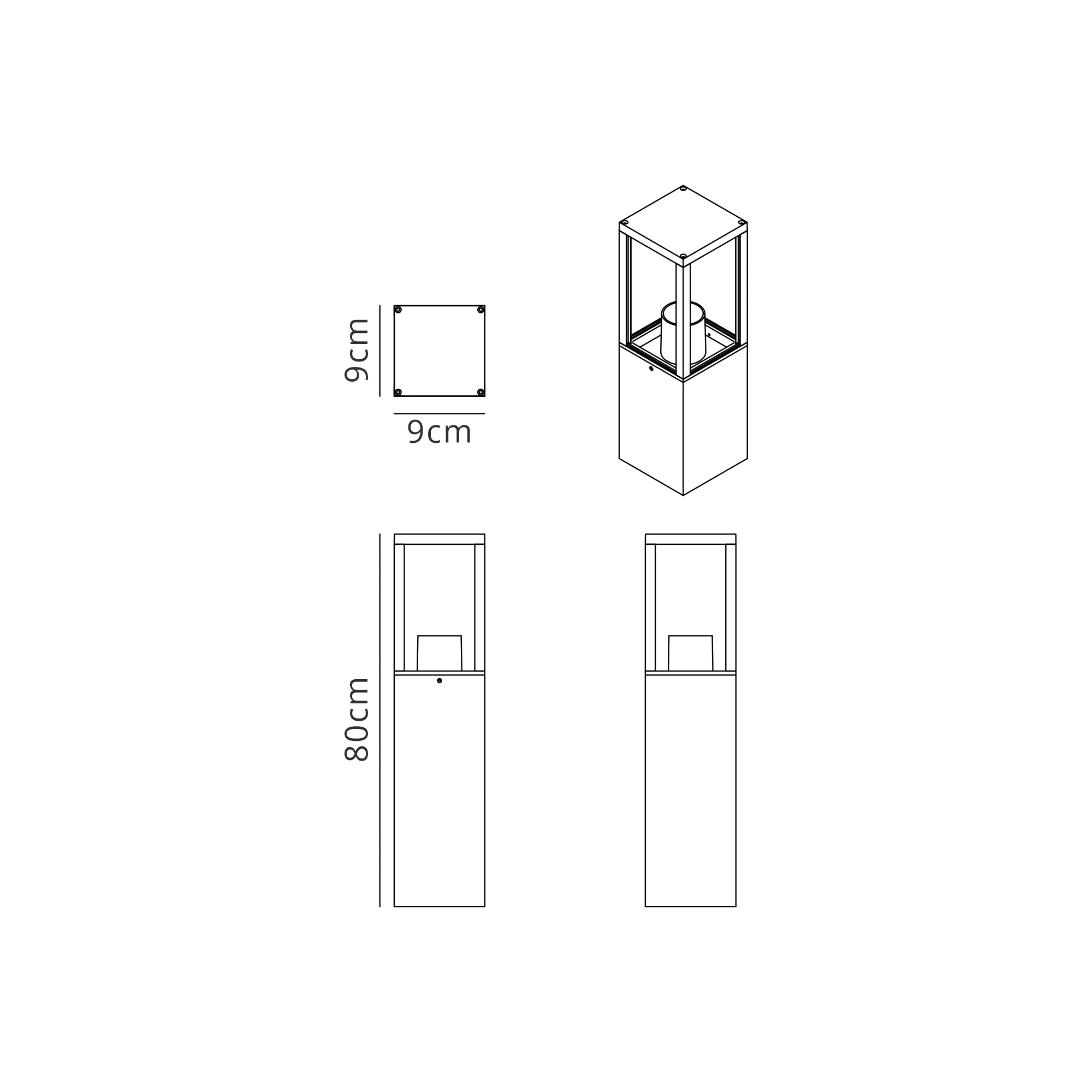 Privins 40cm/60cm/80cm Bollard Lights - Image 7